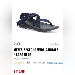 Chaco Men's Z/Cloud Wide Sandals - Blue